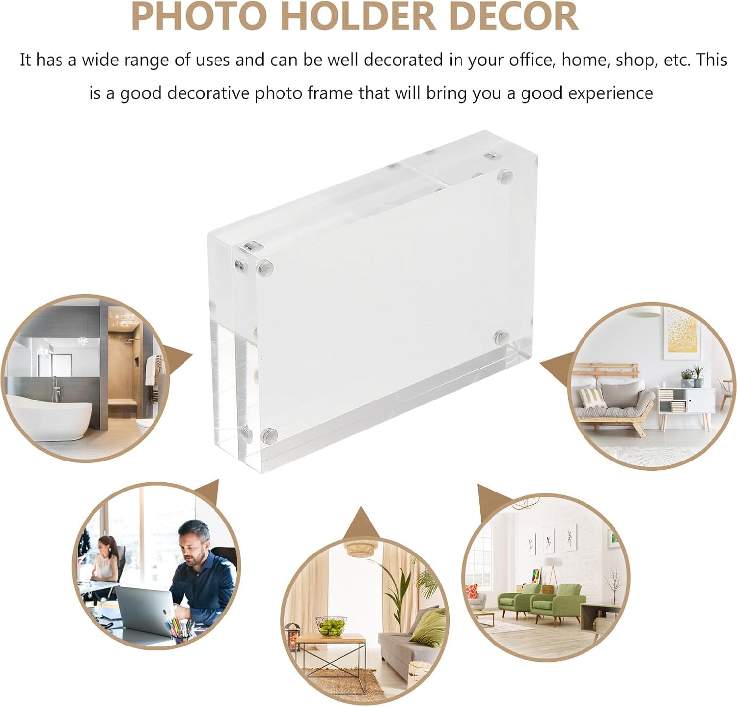 Acrylic Magnetic Photo Frame 3.3-inch 2pcs Picture Holder Decorative Desktop Display Frame for Home and Office