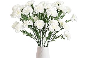 IPOPU White Carnations Artificial Flowers - Enhance Your Decor with Realistic Floral Elegance