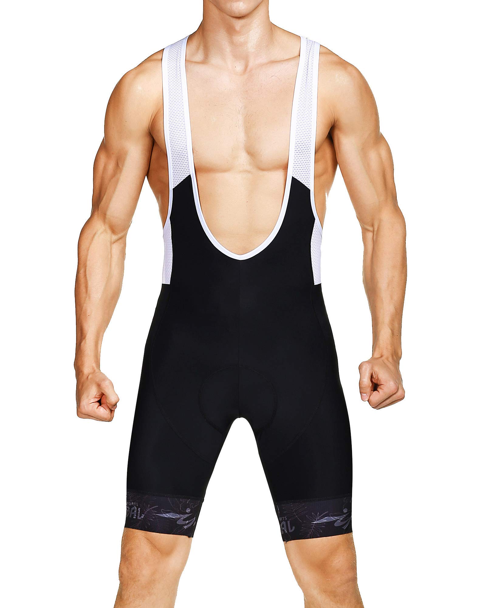 Men's Cycling Bib Shorts with 3D Breathable Pad Elastic Compression Bike Bibs