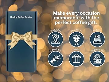 Electric Coffee Grinder, Premium Stainless Steel Burr Coffee Grinder, Espresso Grinder Electric, Portable Grinder, Perfect Coffee Brew for Home, Travel, Camping and Office (Gray)