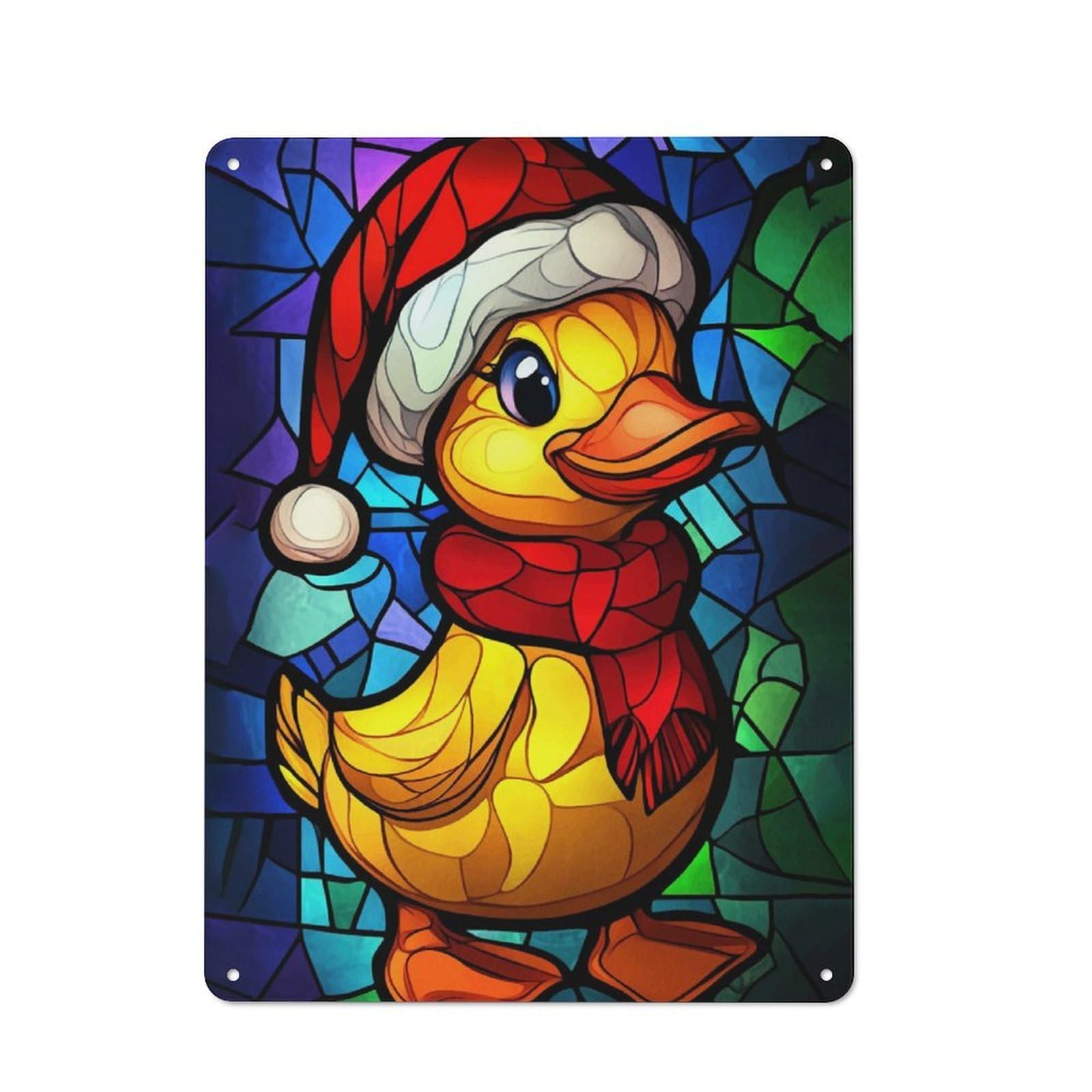 Junmoney Christmas Duckling Metal Wall Sign 40X30cm Featuring For Bar Or Restaurant, For Restaurant Interior Fans