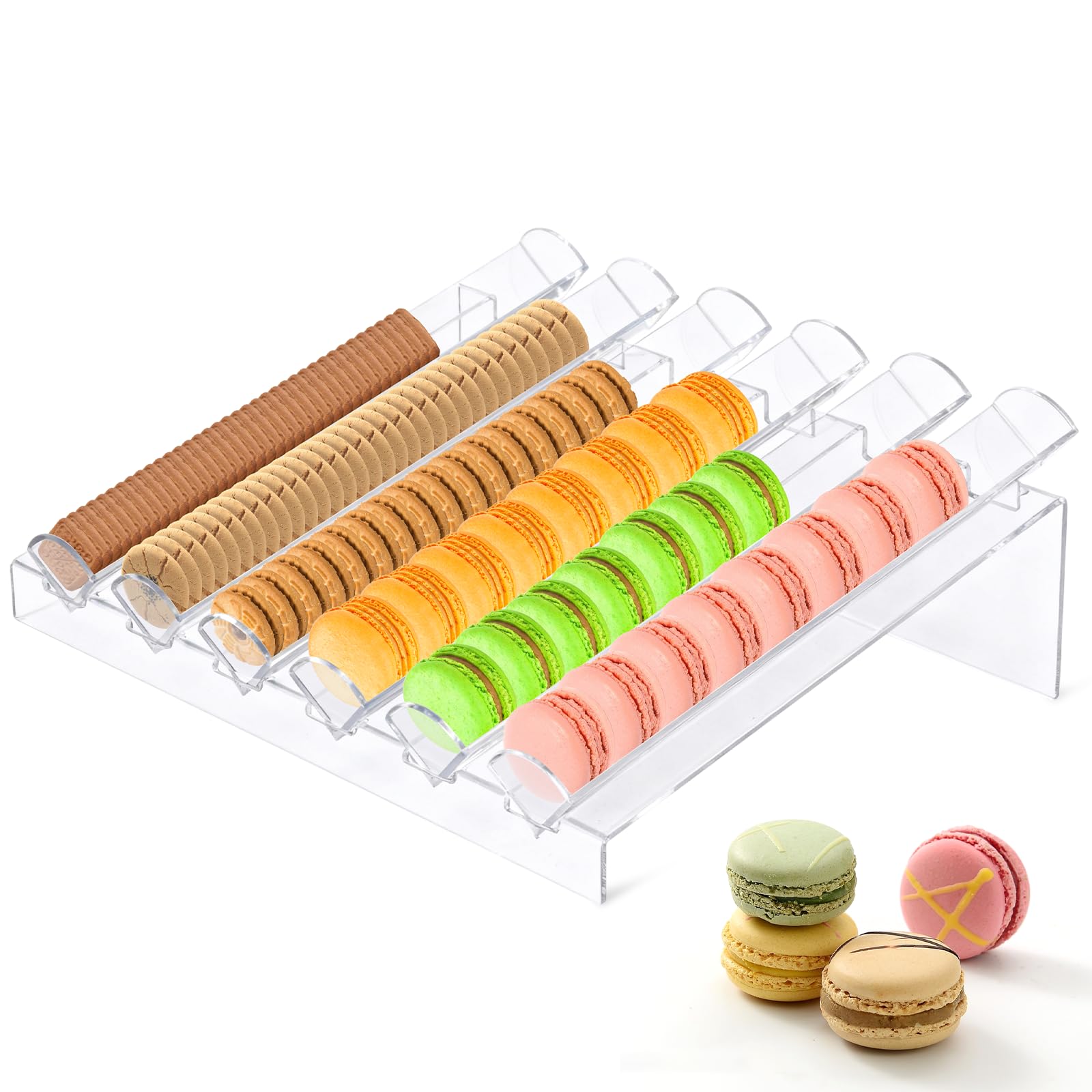 BAOSHISHAN Présentoir à macarons en acrylique avec 6 emplacements pour fête, mariage, boulangerie, magasin de desserts