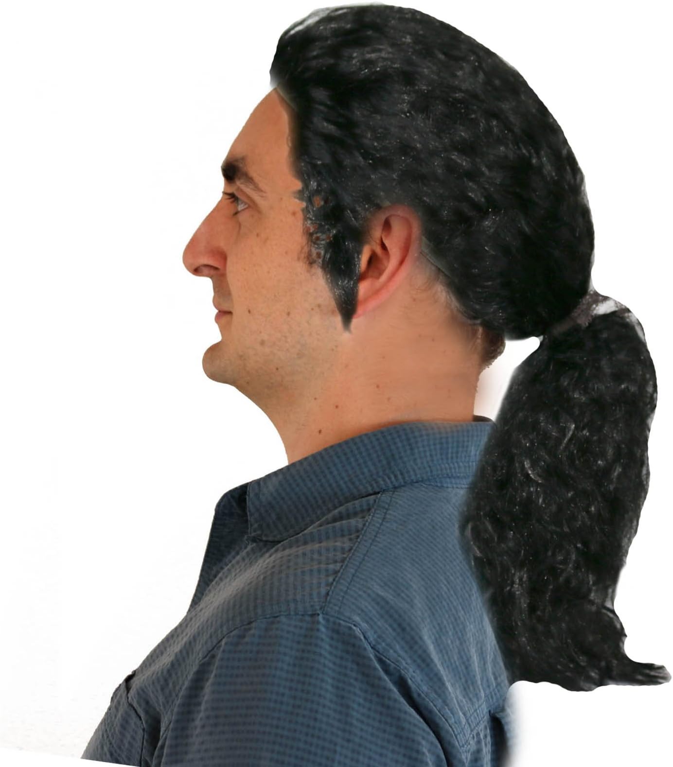 City Costume WigsBlack Curly Hair Wig, Curly Hair Ponytail, Michael Wig, Pop star MJ Costume for Adults