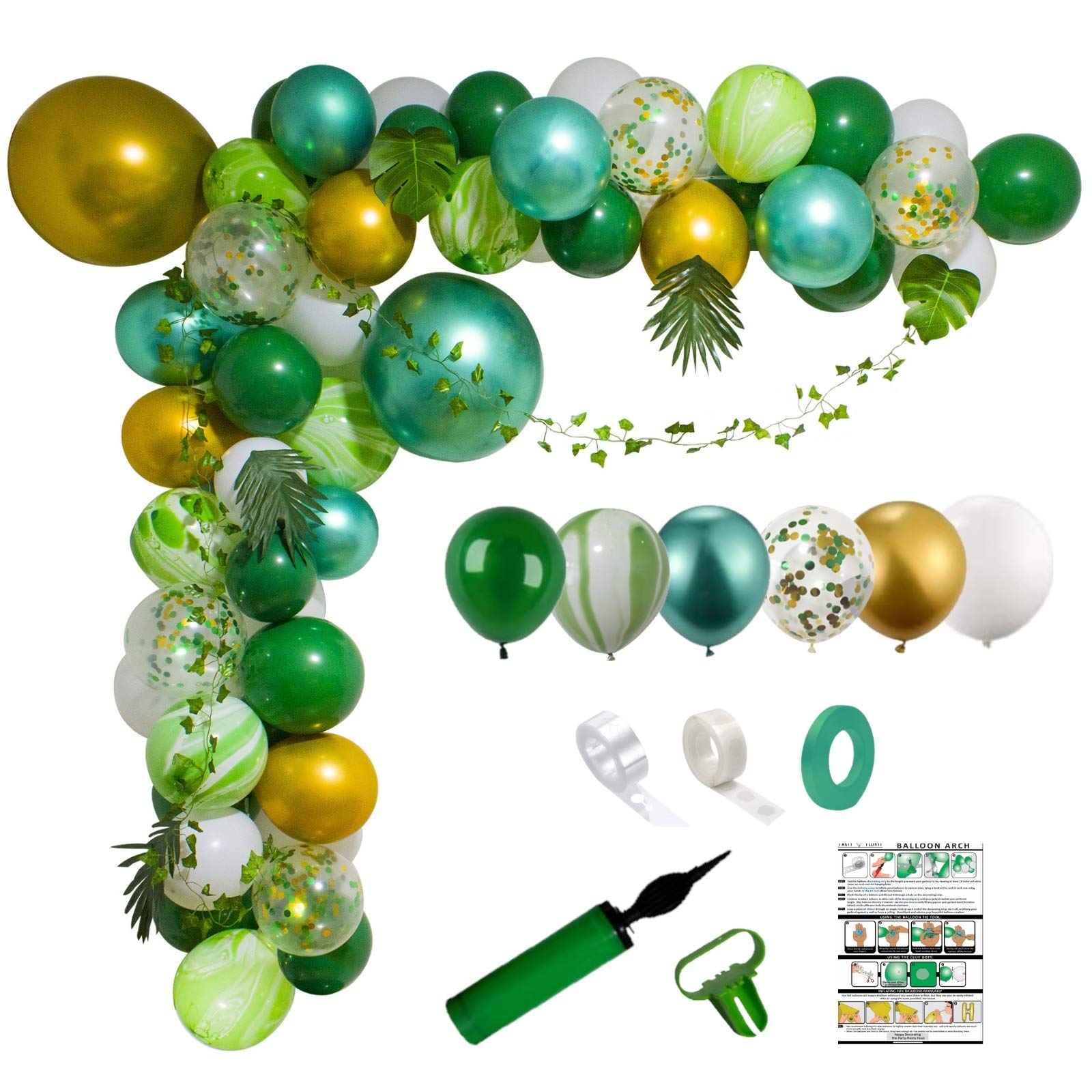 Buy Party Plenty Green Balloon Arch Kit Tropical Balloon Garland Kit
