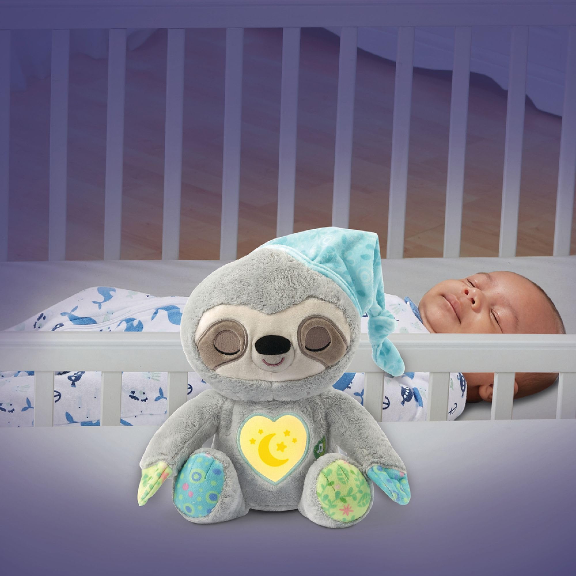 VTech 548205 Mon Paresseux Rêves Merveilleux, Peluche Bébé Interactive et Apaisante, Tête Animée, Veilleuse, Musique Douce, Bruits Blancs et Sons de la Nature, Cadeau de Naissance, Multicolore