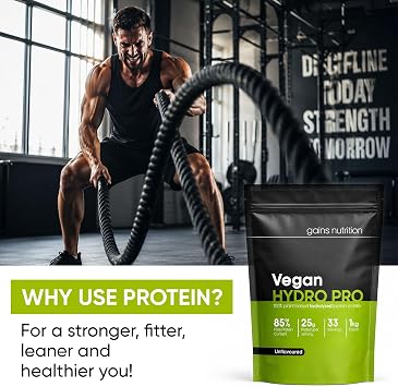 GN Vegan Hydro Pro Hydrolysed Protein Powder | 1kg Unflavoured Pea - Hydrolysed Plant Based Protein-Powder | 25g per Serving | Pea-Protein Isolate | Non-GMO & Unsweetened