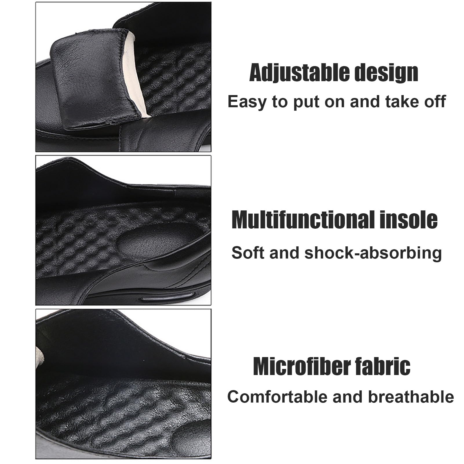 GYCF Diabetiker Lederschuhe Herren – Extra Weite Passform, Orthopädisch, Mit Memory Foam Einlage