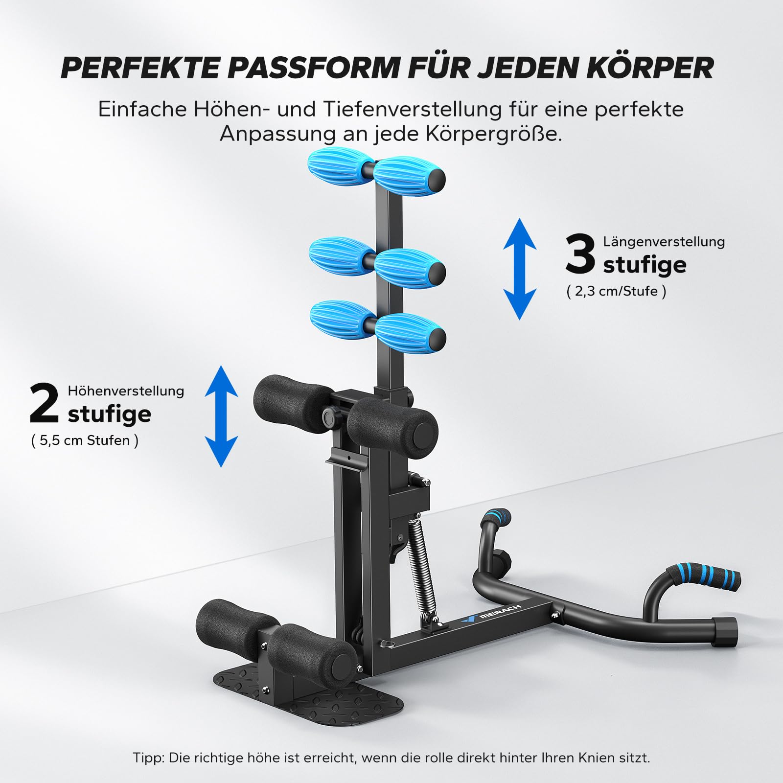 MERACH Kniebeugen Maschine, Deep Squat Machine mit 3 Stufen Widerstand & MAX 136 KG, Sicher & Einfach zu Bedienen, Kniebeugen Trainer für Fitness, Straffung, Rehabilitation, Krafttraining