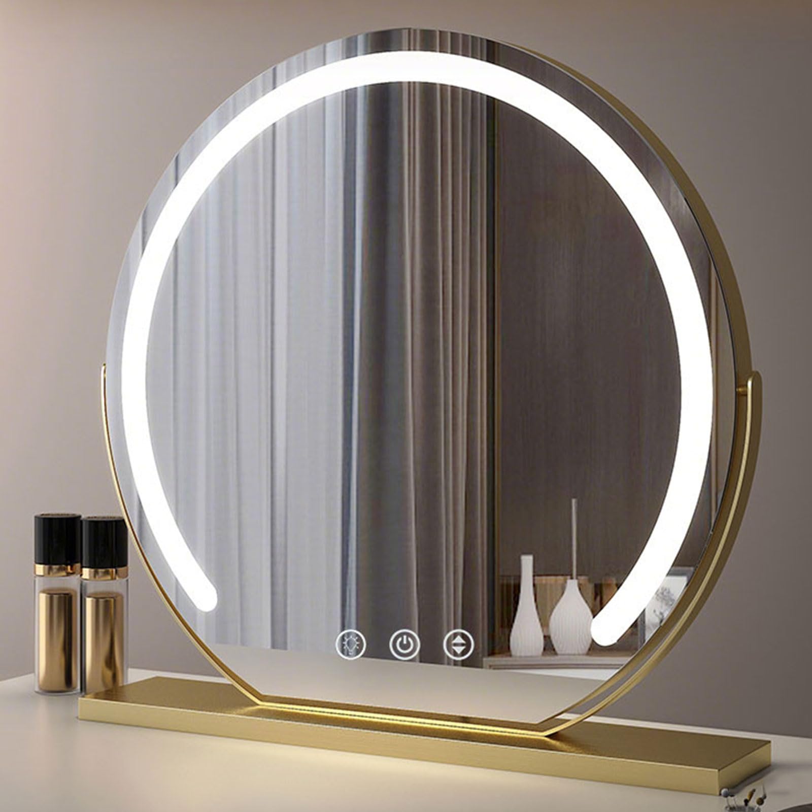 Miroir de salle de bain LED avec fixation murale et 3 températures de couleur