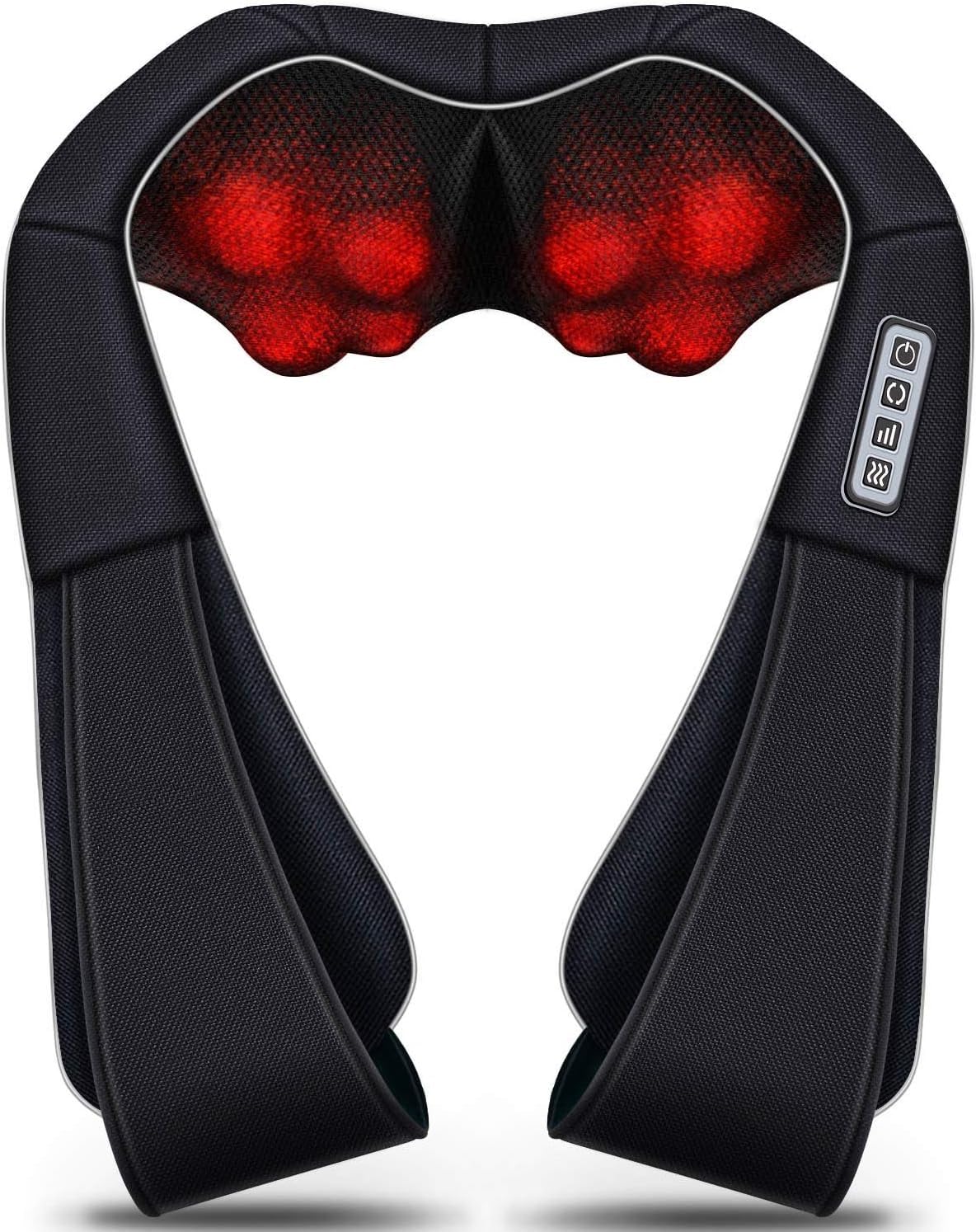 Masażer karku, masażer szyi i ramion z ogrzewaniem, elektryczny masaż Shiatsu 3D z trzema regulowanymi prędkościami, prezent dla mężczyzn i kobiet (czarny)