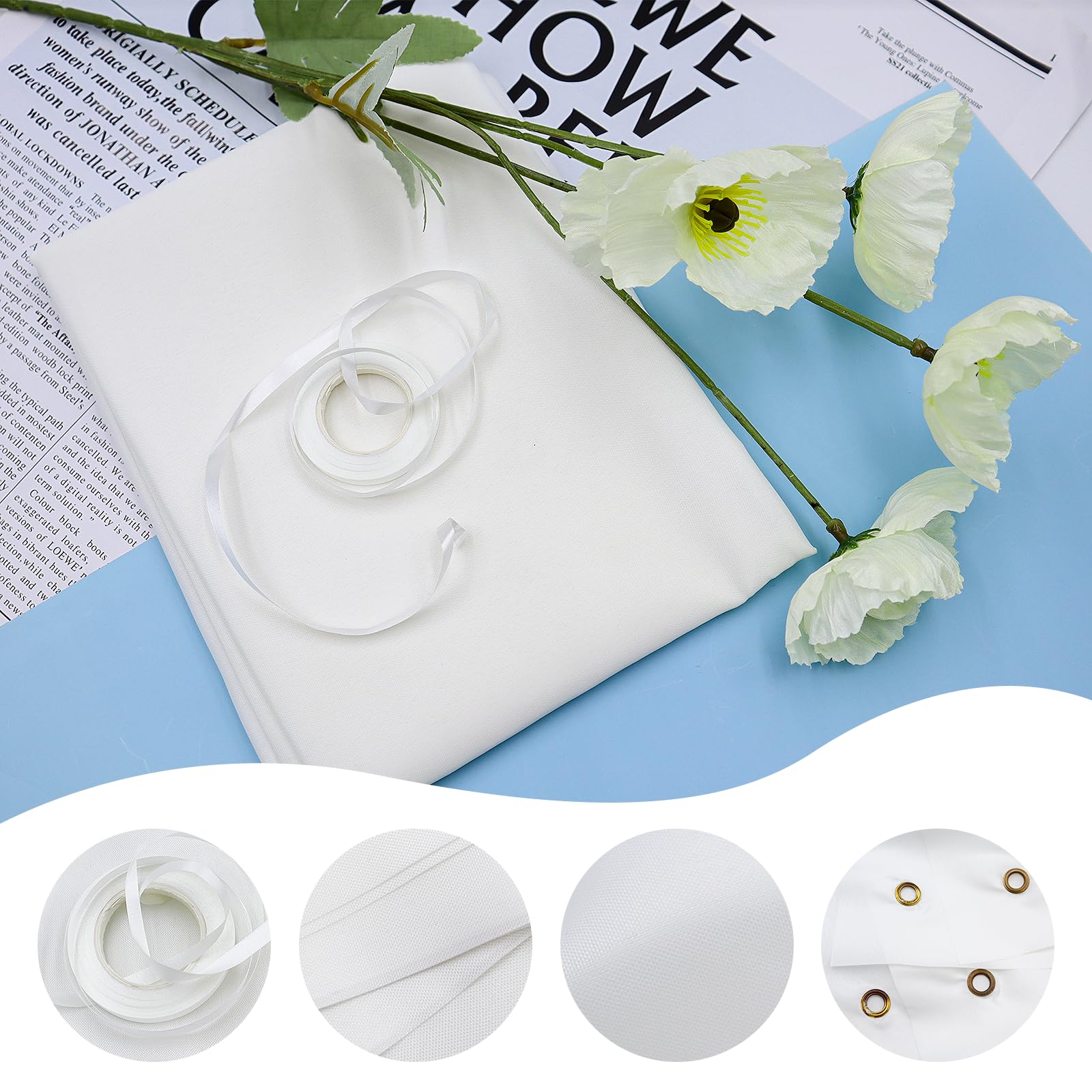 Weiße Banner 2er Set 200x100cm - Mit Stiften Für Geburtstag & DIY Projekte