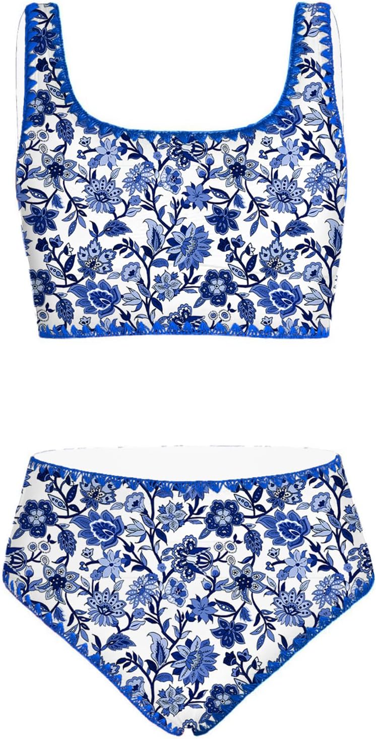 blibean Teen Girls Swimsuits Two Piece Bikini Sets with Chest Pad Size 6-15 Years