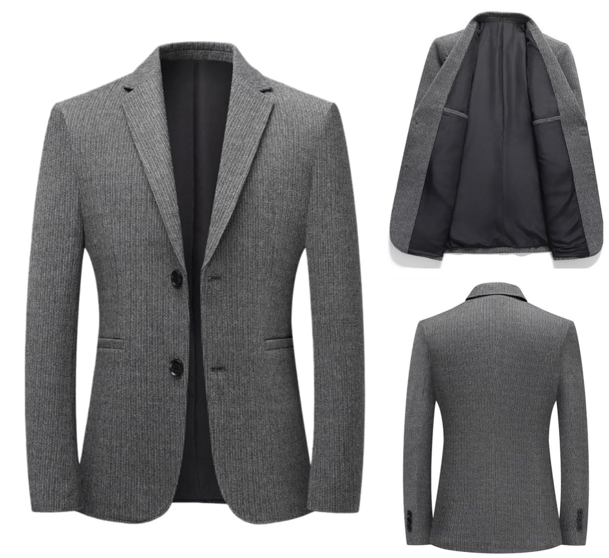 Blazer De Tweed para Hombre Chaquetas Elegantes E Informales para Hombre Chaqueta De Traje Clásica De Dos Botones con Corte Entallado Abrigos De Lana para Otoño E Invierno Abrigos para La Oficina