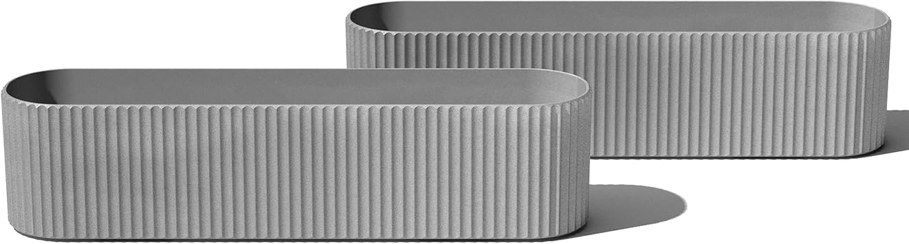 Veradek Demi Series Window Box Planter - Long Planter Box for Windowsill/Balcony | Durable Plastic-Stone Composite Material | Modern Decor for Flowers/Herbs