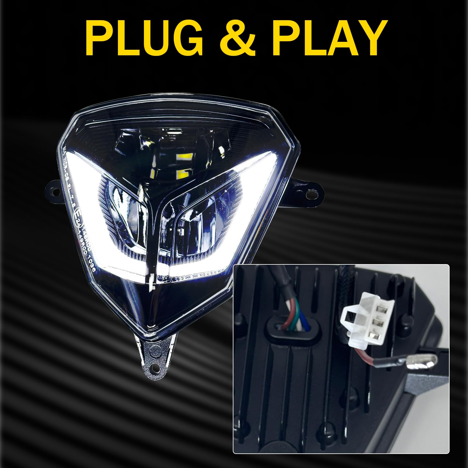 50 W LED moto faro omologato E con luce di marcia diurna per Beta RR125 200 4T250 300 2T 350 390 430 480 4T 2008-2024 Beta X-Trainer 2015-2024