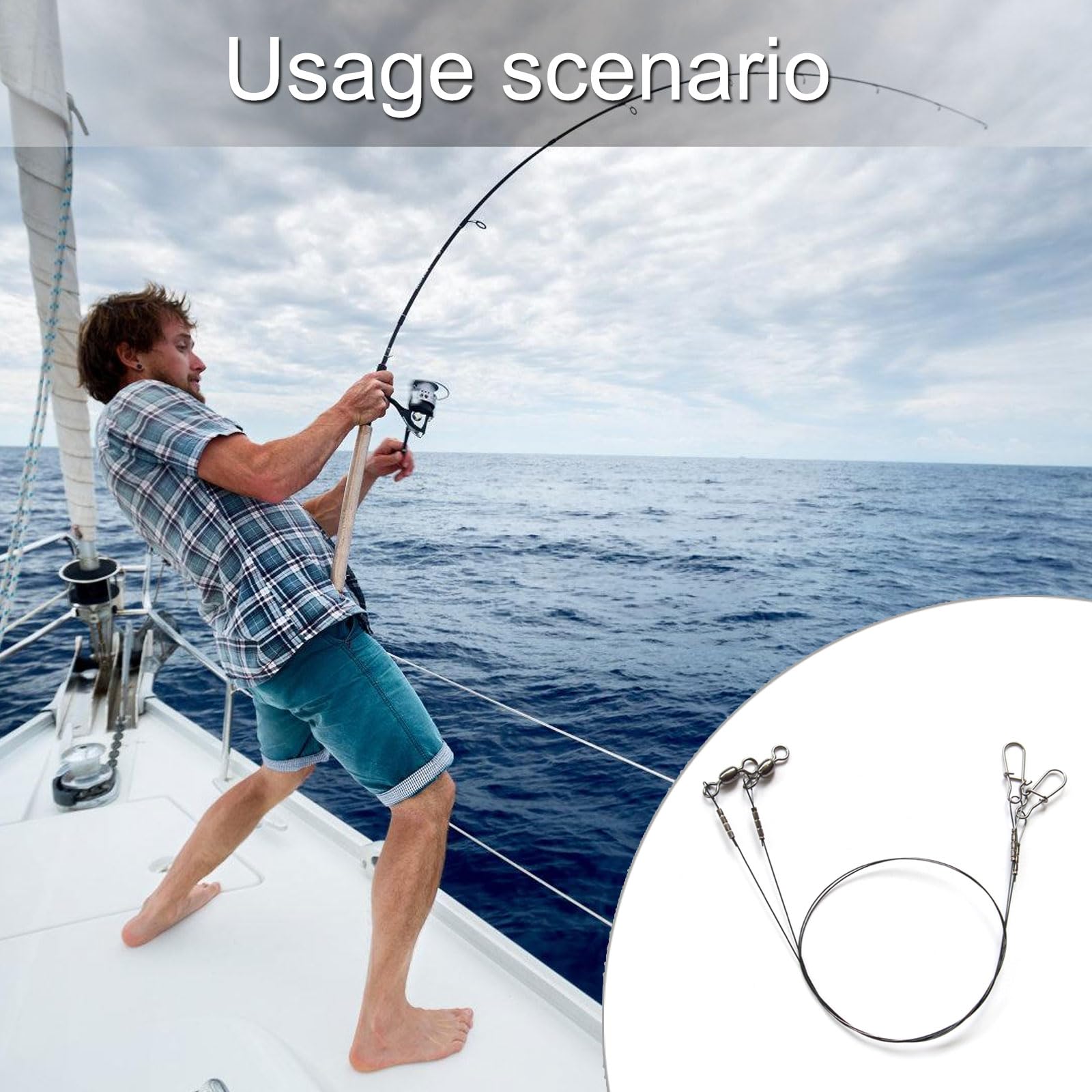 2Pcs Fishing Wire Leader Fishing Wire Leader Fishing Accessories With Swivels Fishing Leaders