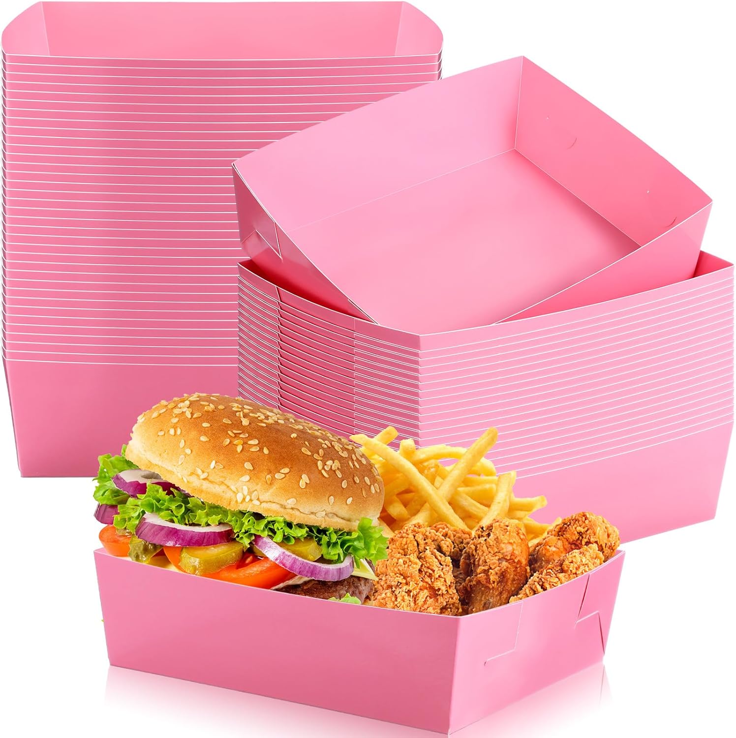 Uiifan 50 Pack Paper Food Tray 5 lb Large Food Boats Nacho