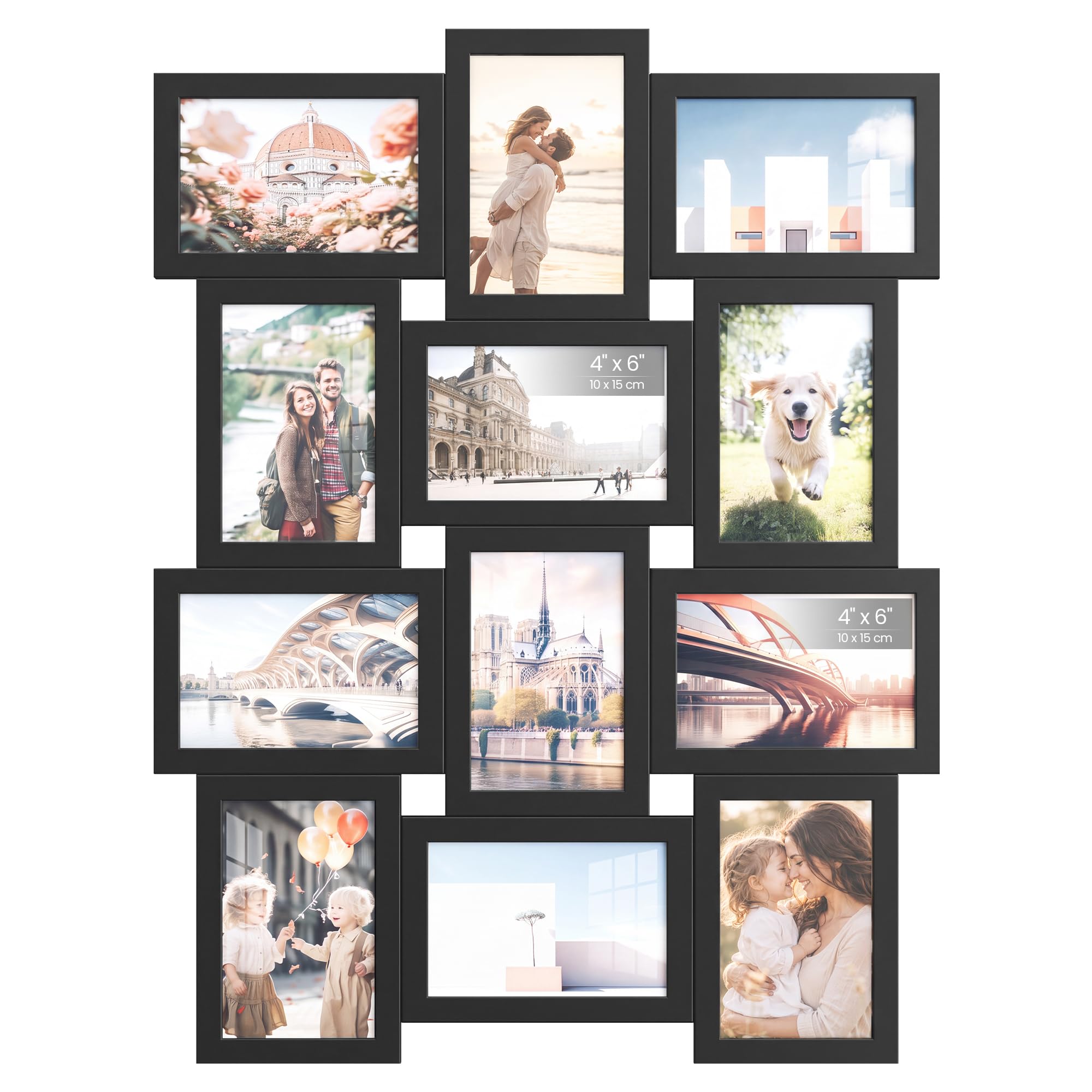 SONGMICS Picture Frames Wall Hanging, Set of 12, 4 x 6 inches