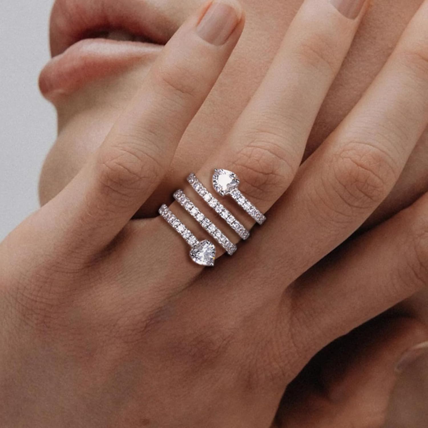 Cubic Zirconia Half Eternity Rings CZ Wedding Bands 5A Grade D Color Lab Grown Diamond Stackable Anniversary Band Ring for Women