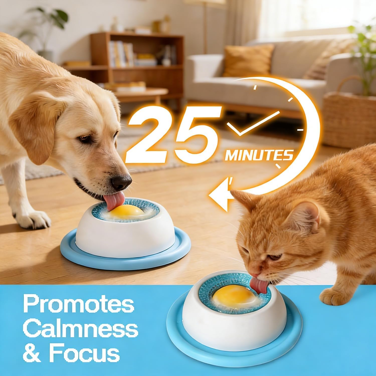 Dog Lick Bowl, Slow Feeder Dog Bowl, Dog Cat Licks Toys for Liquid Food, Anxieties Relief Slow Feeder Dog Lick Ball Treat Dispenser, Non-Slip Licking Bowl Enrichment Toys to Keep Them (Blue) - 3