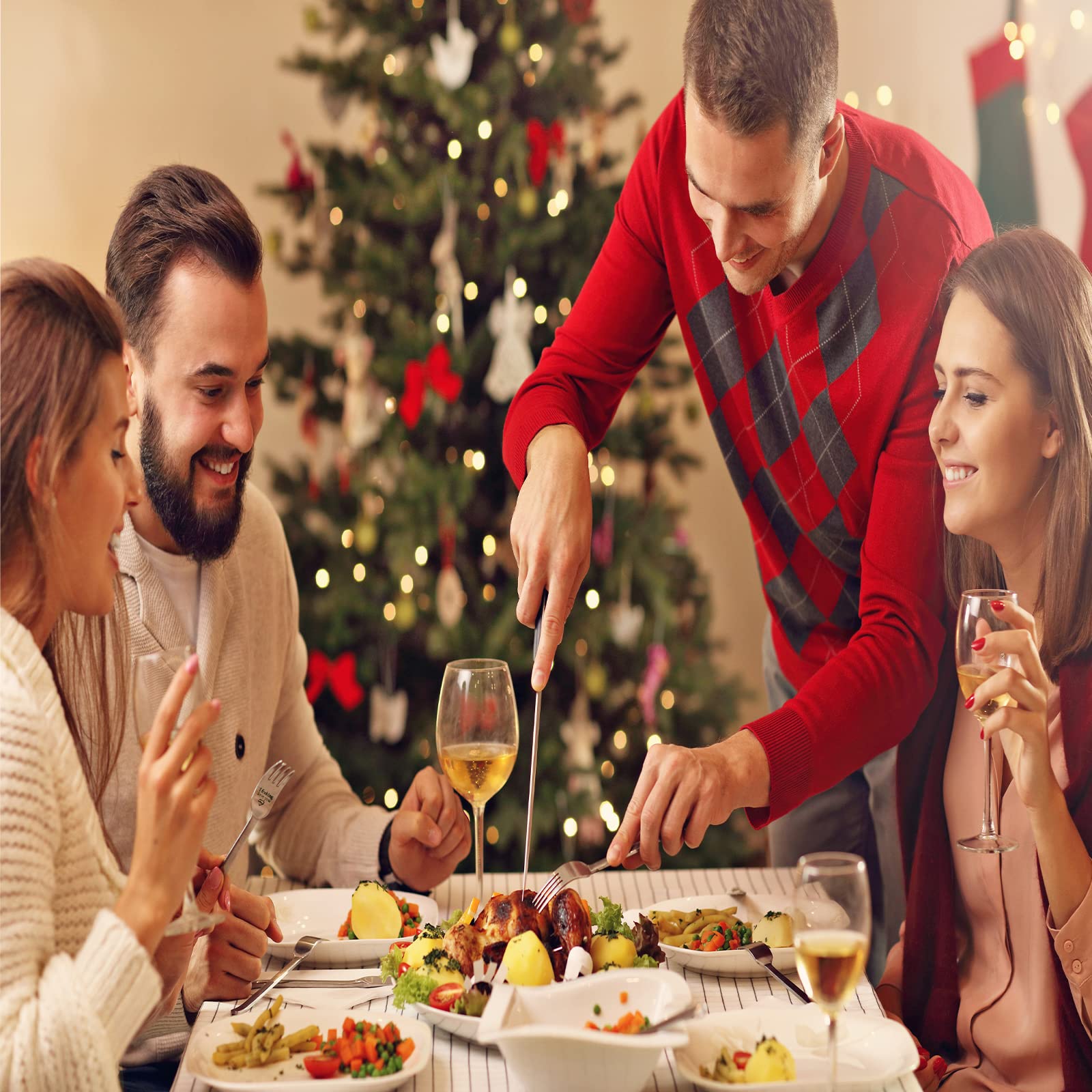VICKHU Love You More - Forchetta Per La Cena, Regalo Per Fidanzato