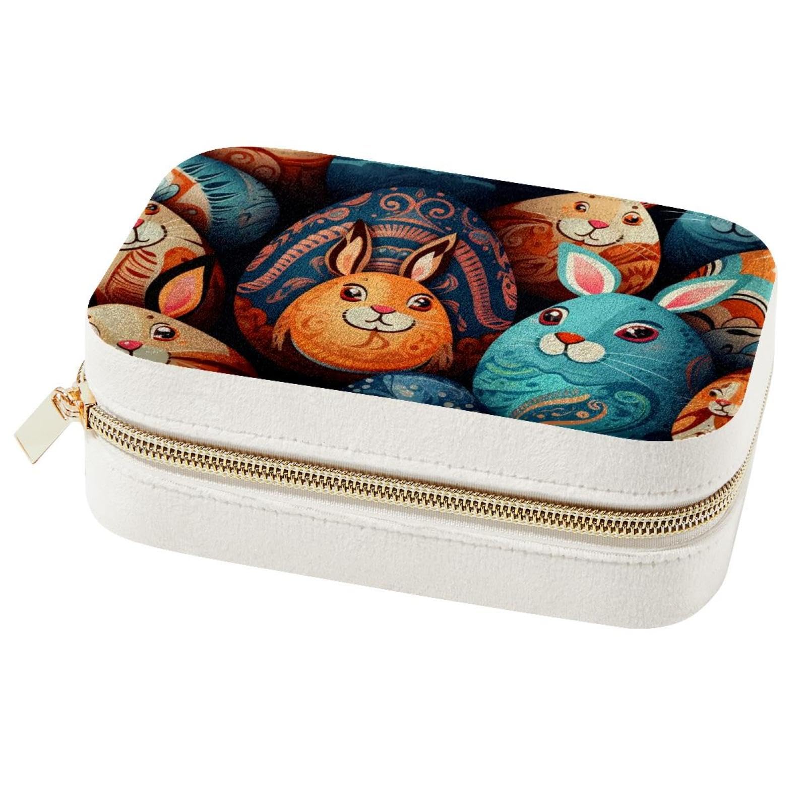 Boîte de rangement bijoux lapin pour boucles d'oreilles, bagues et colliers