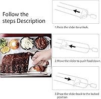 Vista 4 de Desollador de costillas para barbacoa, herramienta de extracción de membrana de costilla de acero inoxidable con agarre ergonómico antideslizante