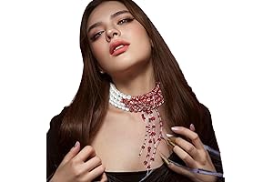 Halloween's Embrace: A Crimson Pearl Choker of Enchantment