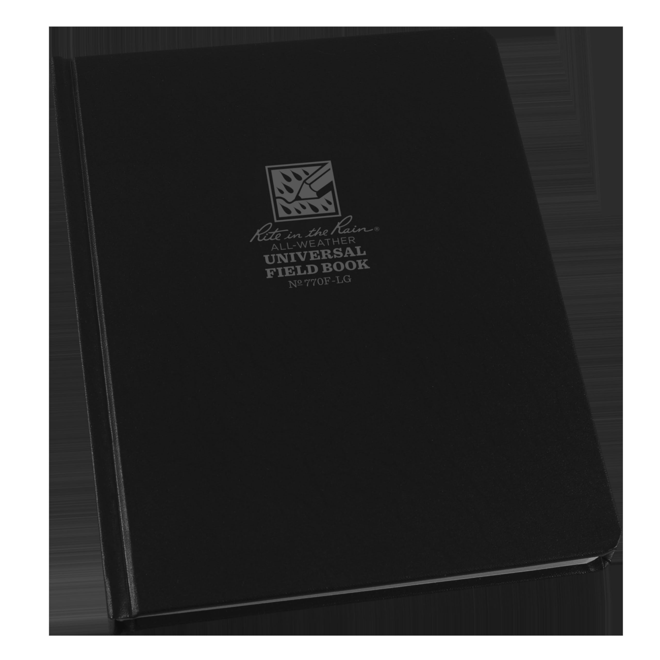 Rite in the Rain Weatherproof Hard Cover Notebook, 6.75" x 8.75", Black Cover, Universal Pattern (No. 770F-LG)