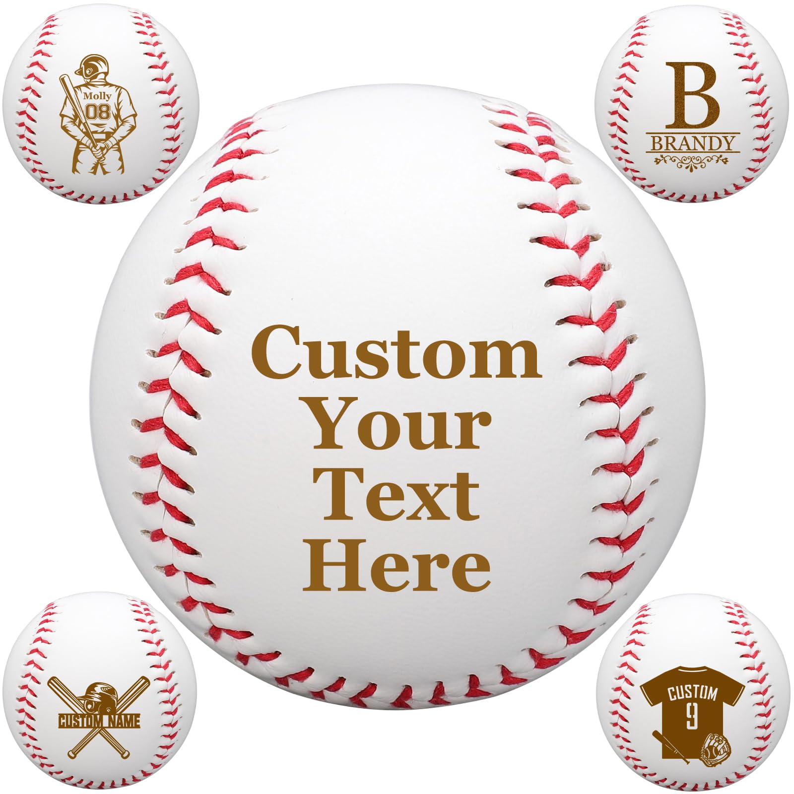 WBgjsnklbnl Custom Baseball with Name Engraved Personalised Sports Gifts for Team Dad Grandpa Fathers Day Groomsman Birthday Wedding-9" Style3