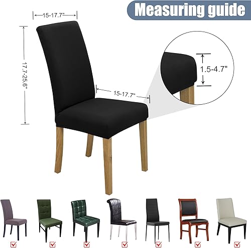 Miniatura 5 de Fundas para sillas de comedor, juego de 6 fundas para sillas de comedor o cocina, lavables, protectoras, para sillas Parsons, para el hogar,