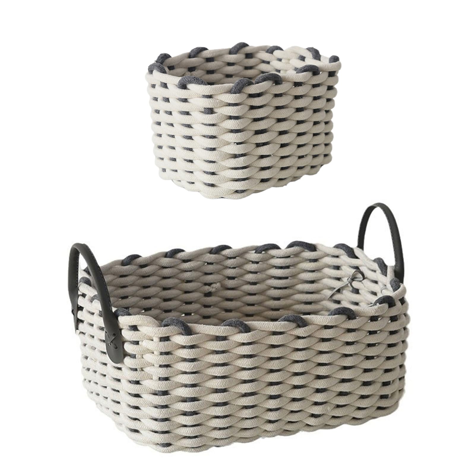 Cesta de almacenamiento de cuerda de algodón única con cuerda trenzada funcional para juguetes, ropa, libros, cosméticos