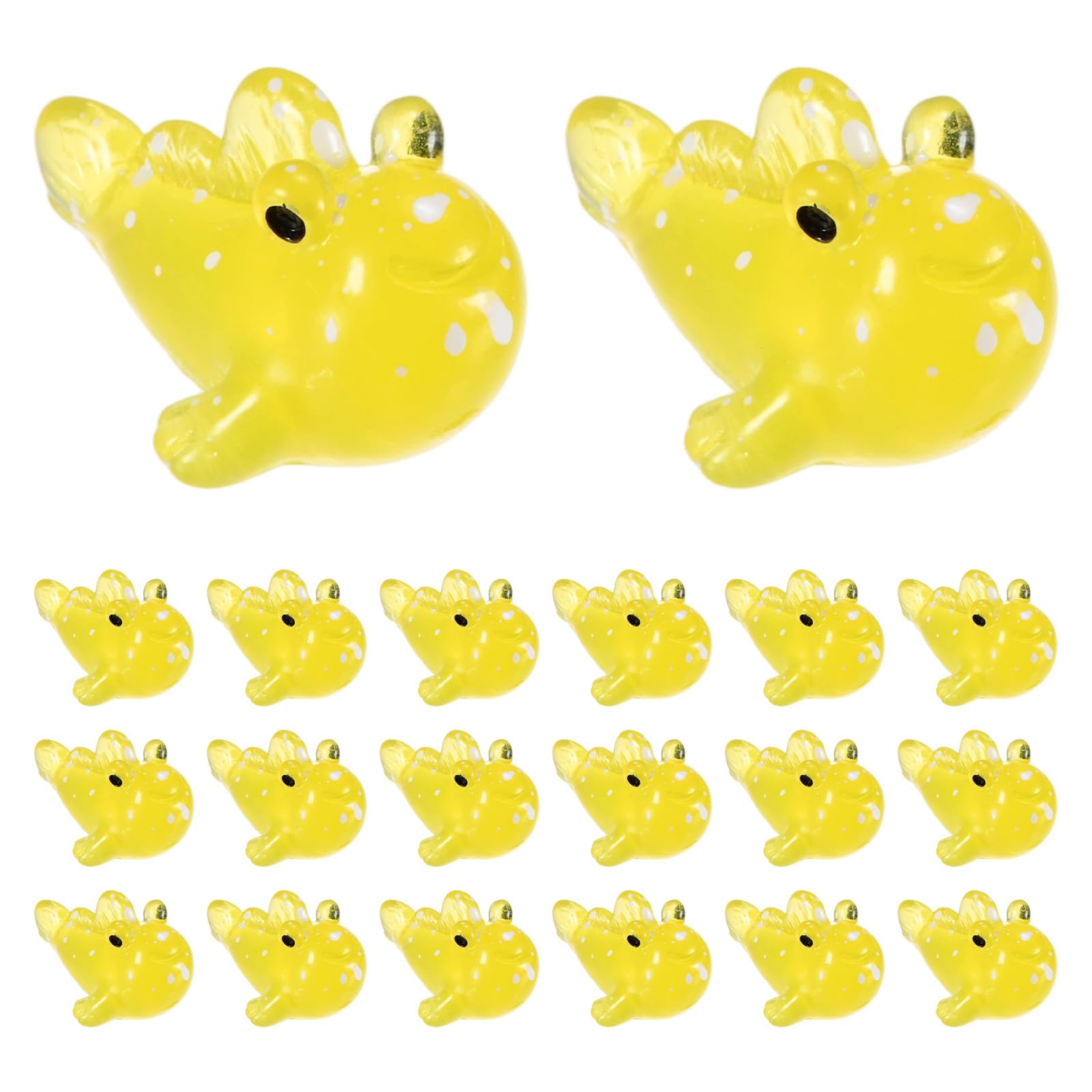 M METERXITY 20-Pack Luminous Mini Resin Fish, Resin Tiny Small Animal Figures to Hide Fish Tank Ornaments for Aquarium Decor/Potted/Garden/Landscape [Yellow]