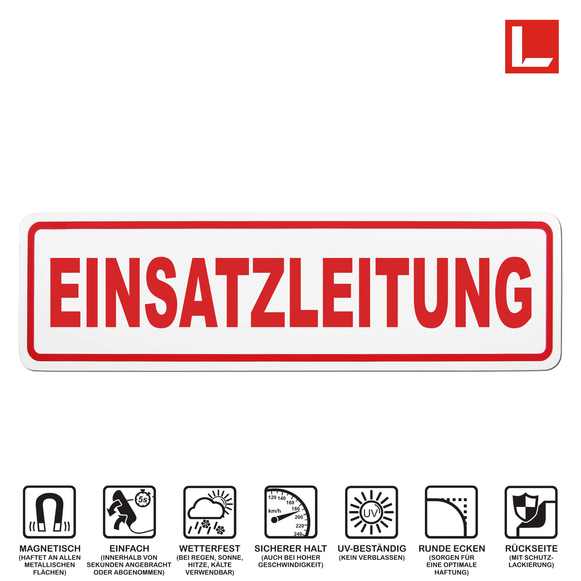 Magnetschild EINSATZLEITUNG | Schild magnetisch | mehrere Größen (65 x 19 cm)