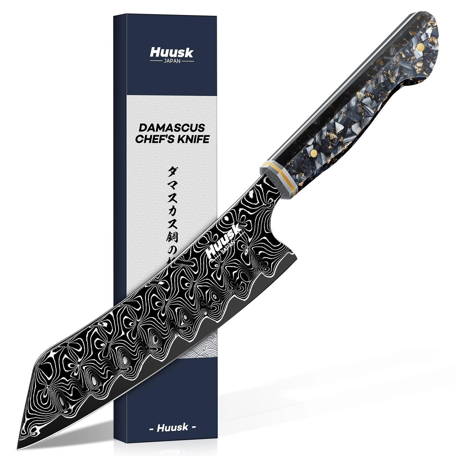 Huusk Damascus Chef Knife 8 Inch, Super Sharp Japanese Kitchen Knives — Amazon image 13