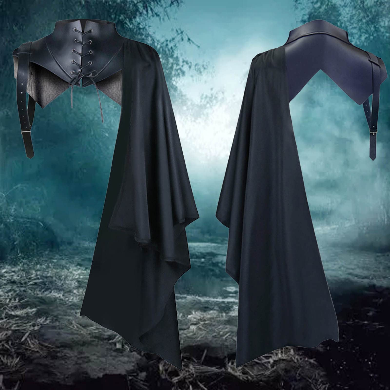 Sciarpa da uomo con cappuccio, nera, per Halloween, accessorio da uomo