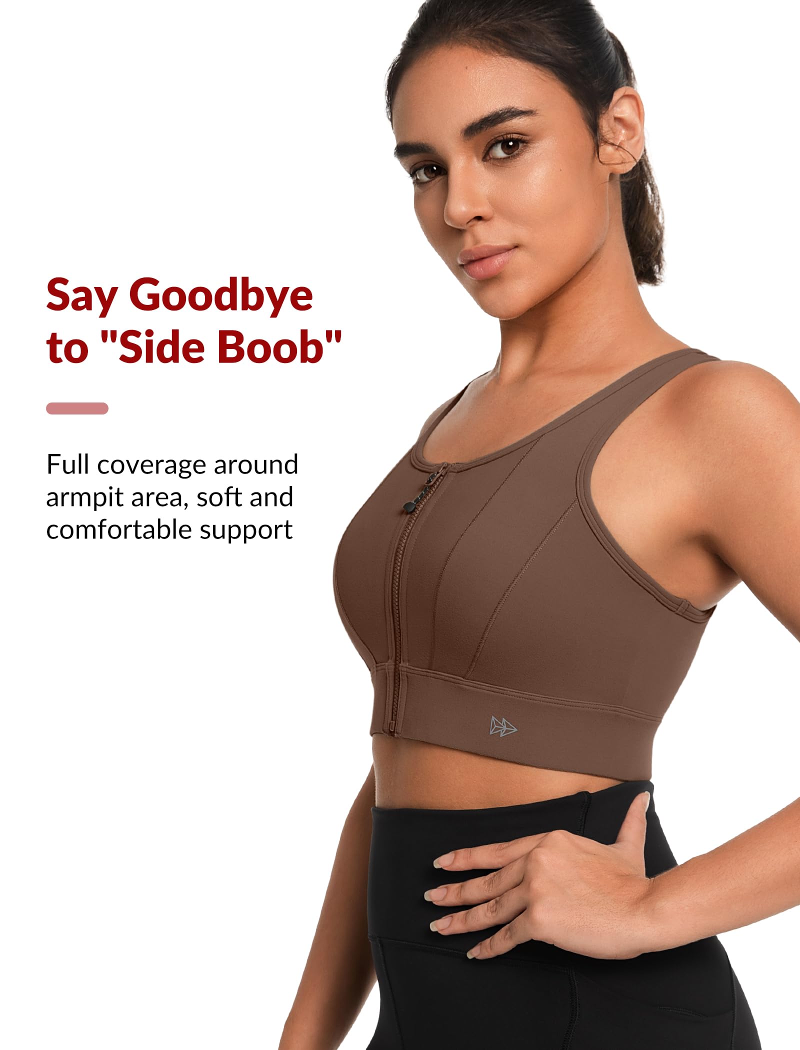 Yvette Reggiseno sportivo con chiusura frontale per le donne ad alto supporto grande busto di supporto reggiseno sportivo ad alto impatto per la corsa