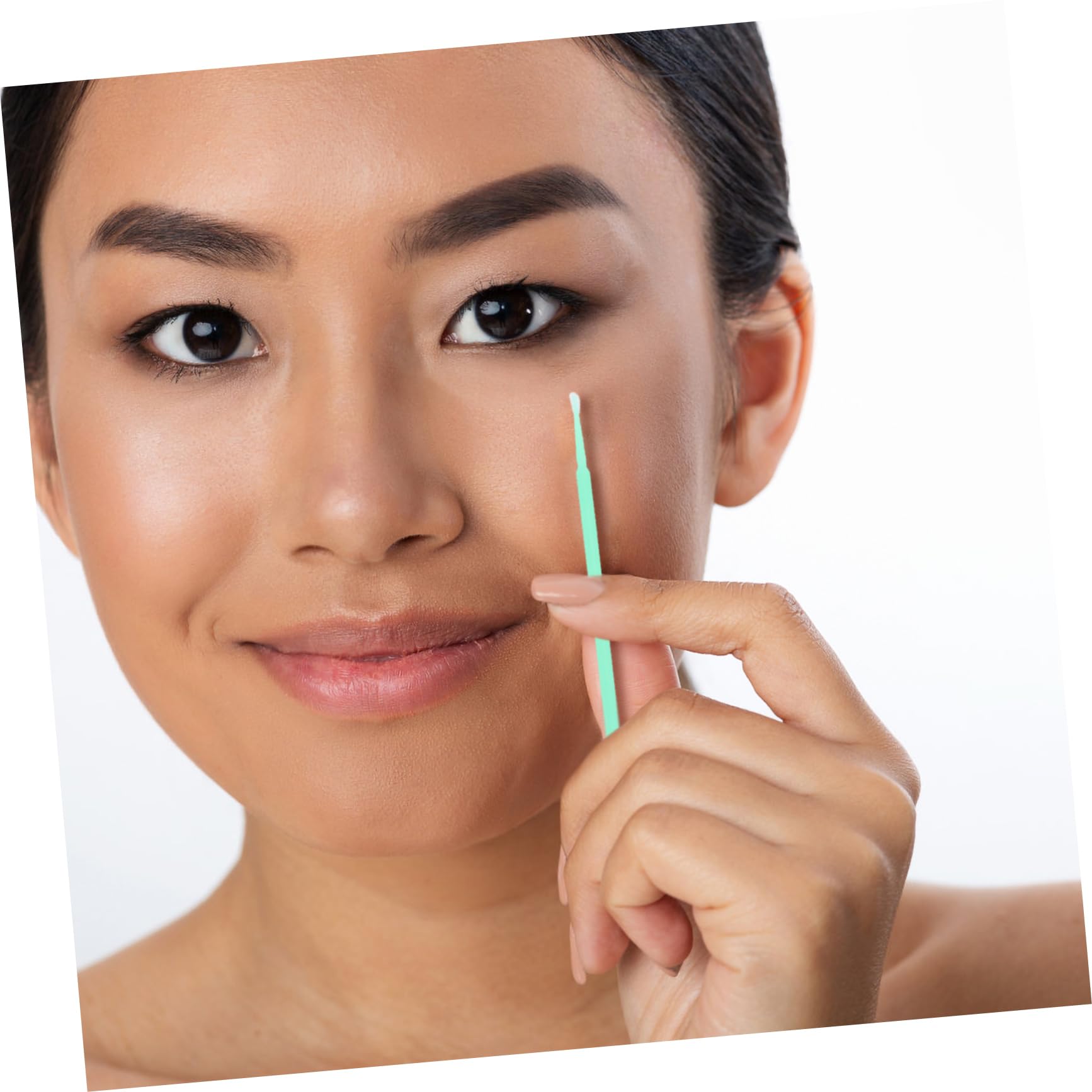 minkissy 100pcs Green Disposable Lash Extension Applicators Gentle Eyelash Remover for Fake Lashes Micro Brush Easy to Use No Soak Lash Tweezer