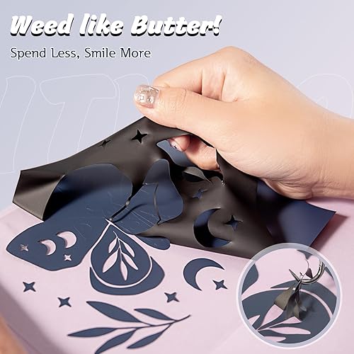 Miniatura 5 de HTVRONT Vinilo de transferencia de calor, paquete de 55 unidades de vinilo para planchar de 12 x 10 pulgadas, compatible con la máquina de corte