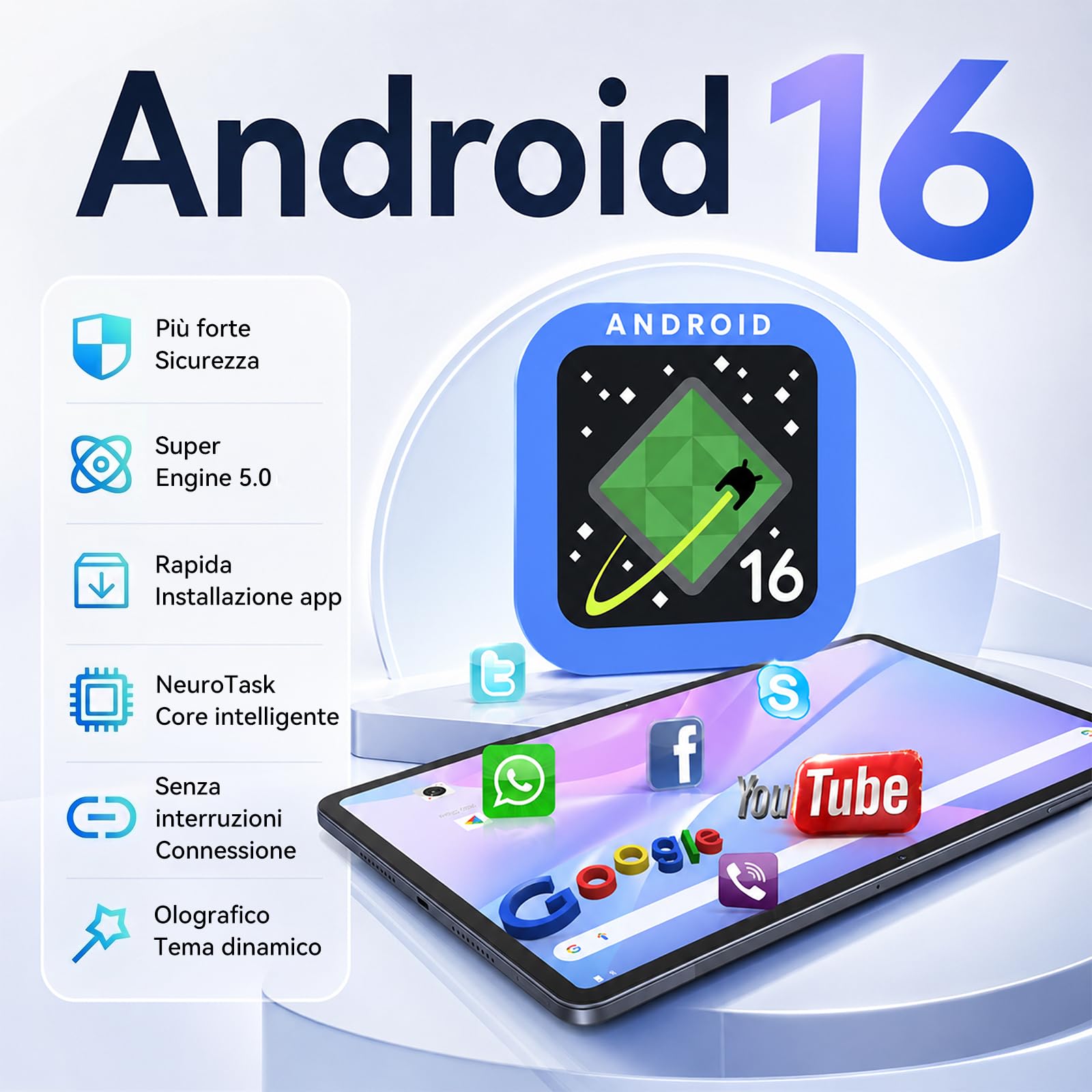 TABWEE 12 Pollici Tablet con Tastiera, 48 GB+256 GB, 10000 mAh | 1600 x 2400 QHD+, Widevine L1, 16 MP+8 MP, Gemini AI , GPS Incorporato, Tablet in Offerta con SIM (Garanzia di 4 Anni)