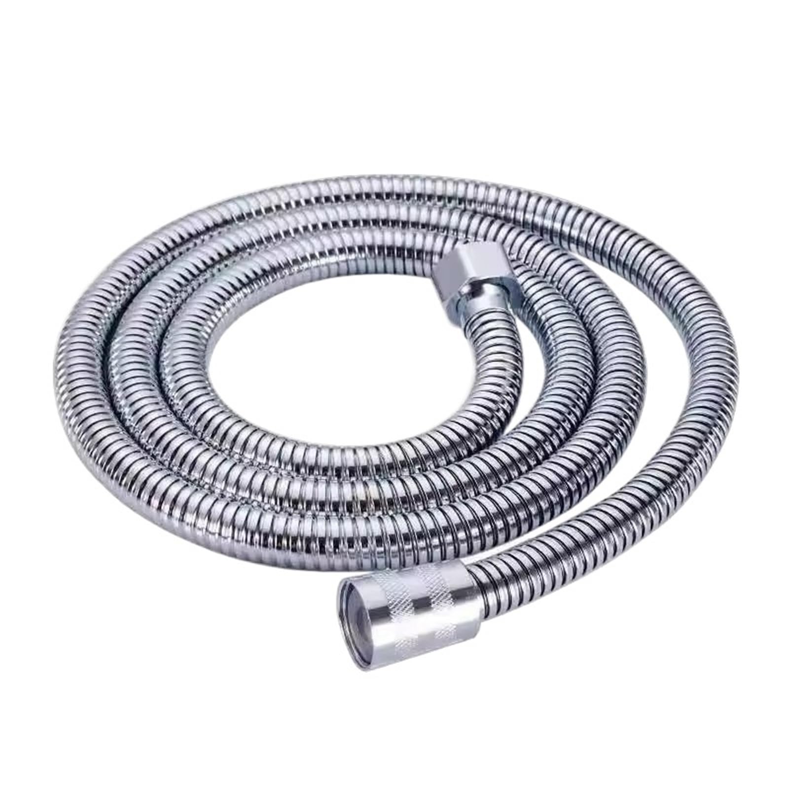 Luoaxinn Silver Stainless Steel Corrugated Pipe Shower Hose 1.5/2/3.0M Black/ Flexible Stainless Steel Long Bathroom Pipe Extension Accessories(,1.5M)
