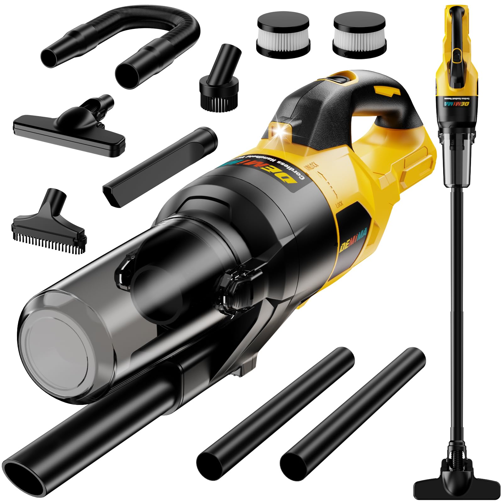 Photo 1 of DEMIMA Cordless Vacuum for DeWalt 20V, 46 CFM Handheld, HEPA Filter, LED