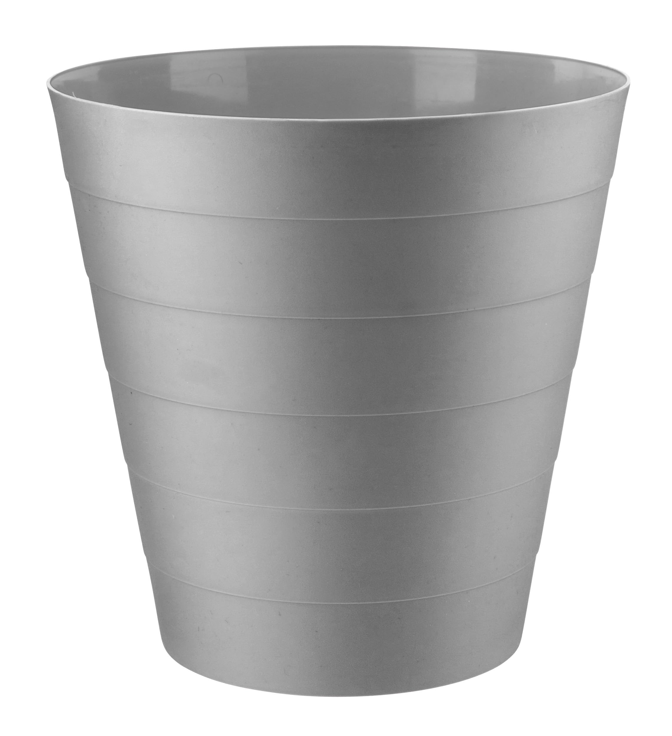 Divan Beds Deals Grey Round 6L Waste Bin | Small Trash Can for Kitchen, Bathroom, Office | Compact Plastic Dustbin for Home, Bedroom Desk | Durable Lightweight Garbage Bin Indoor Use