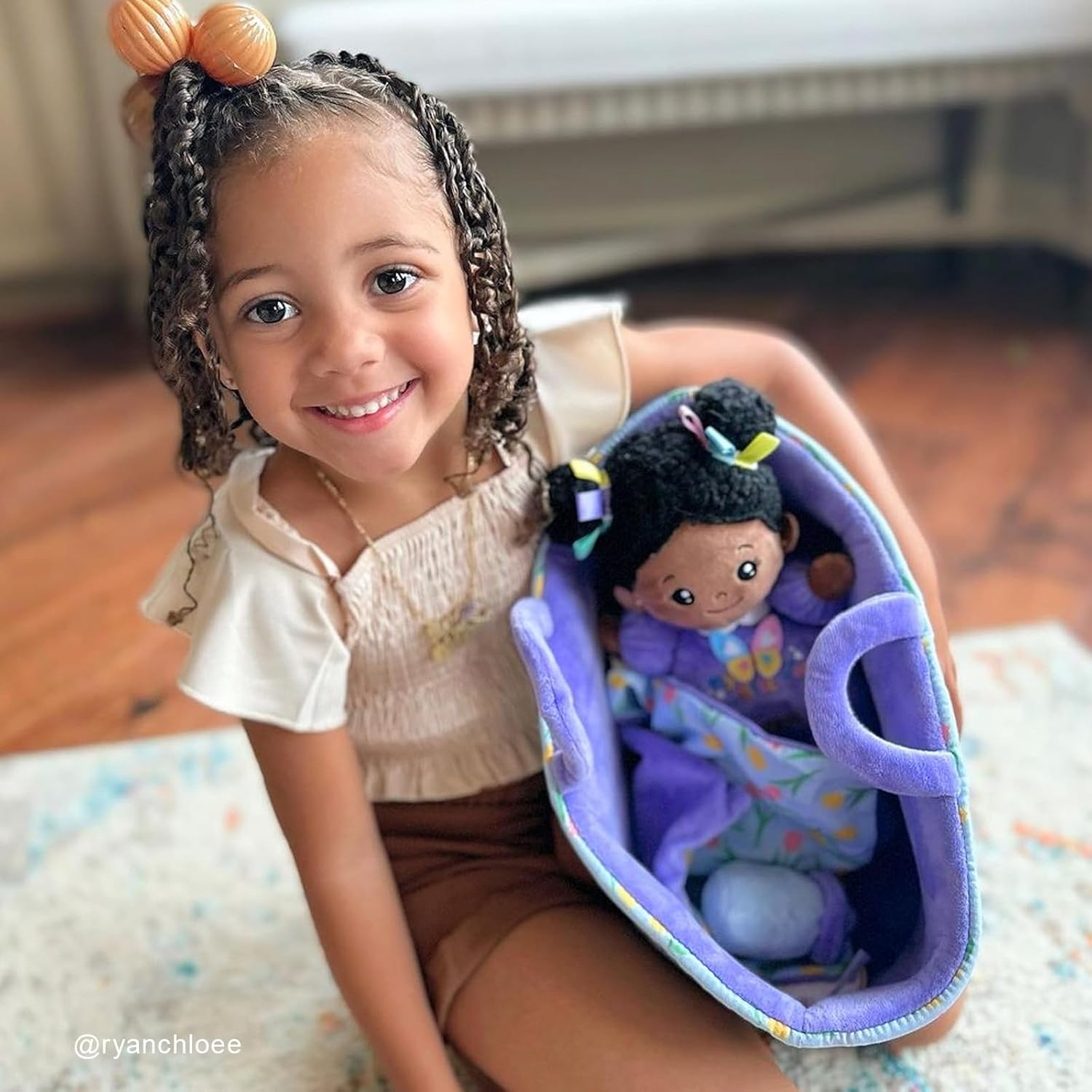 OUOZZZ 10" Baby Doll Accessories, African American Doll Pretend Playset for Social Emotional Learning, Perfect Birthday Toy & Gift for 2 Year Old Girls