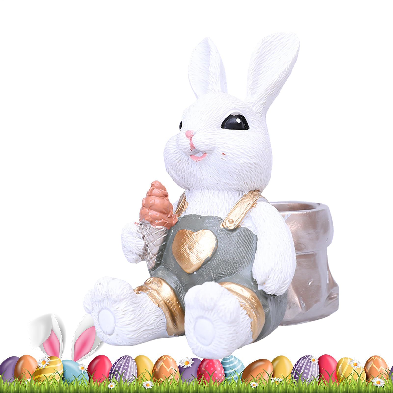 Figurines de lapin de Pâques incassables déco étagère contre le vide