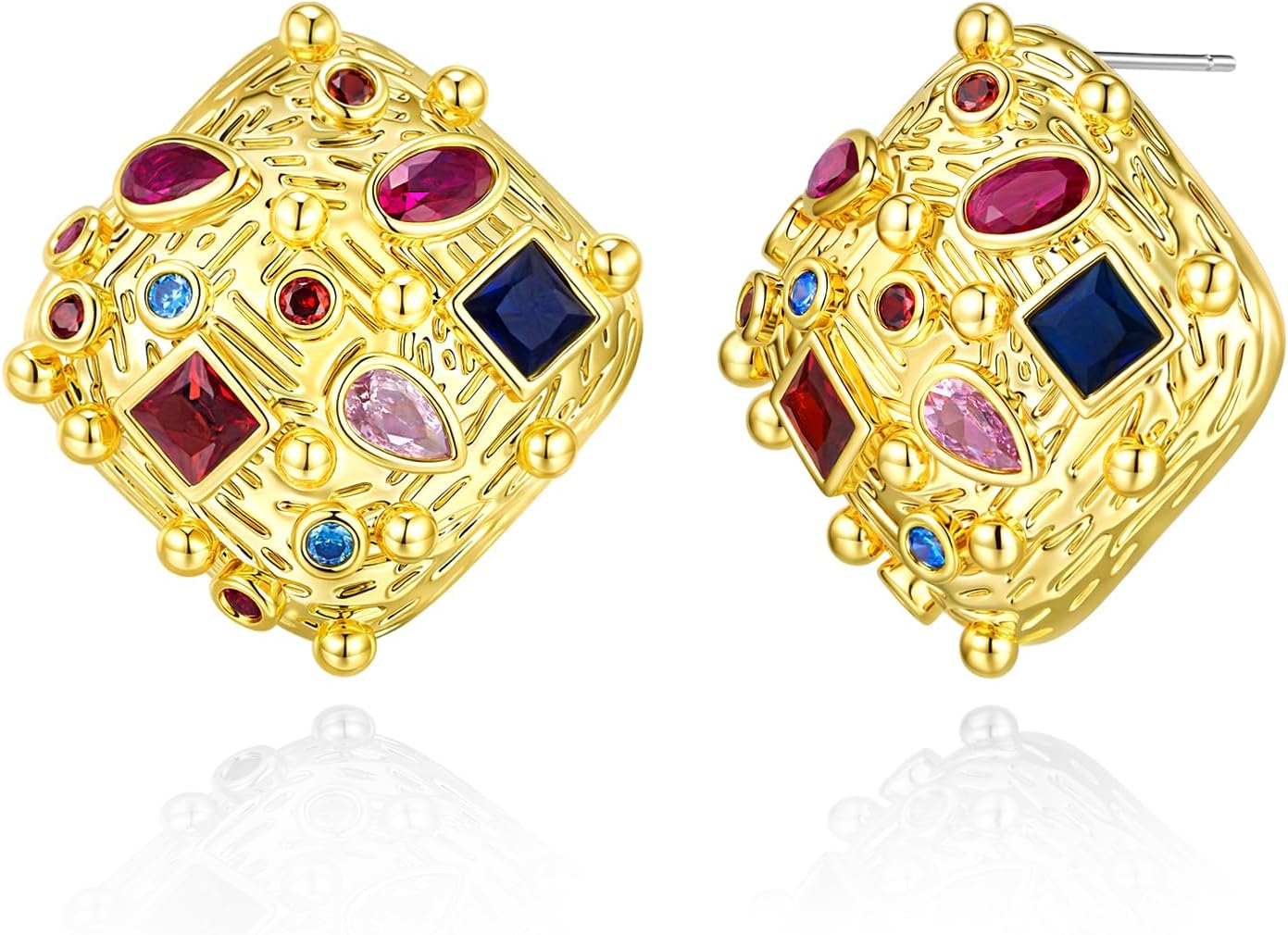 SNGIA18K Gold Plated Dangle Textured Ribbed Irregular Large Leaf Statement Earrings for Women by SNGIA, Handmade Dramatic Geometric Trendy Summer Drop Leaf Flower Jewelry Gifts, Bold Beachy Vintage Plant Fashion Drop Accessories, Vintage Nickle Free Floral Dangling Earrings.