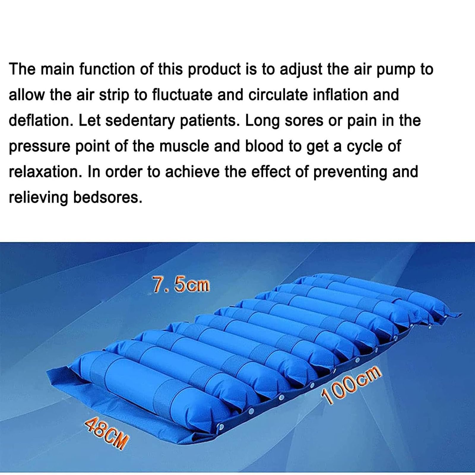 MObyat Cojín Inflable para Silla De Ruedas, Cojín De Aire Antiescaras con Bomba De Aire, 11 Cojines De Aire, Tela De PVC Impermeable, Alivia Las Úlceras por Presión, para Pacientes Postoperatorios