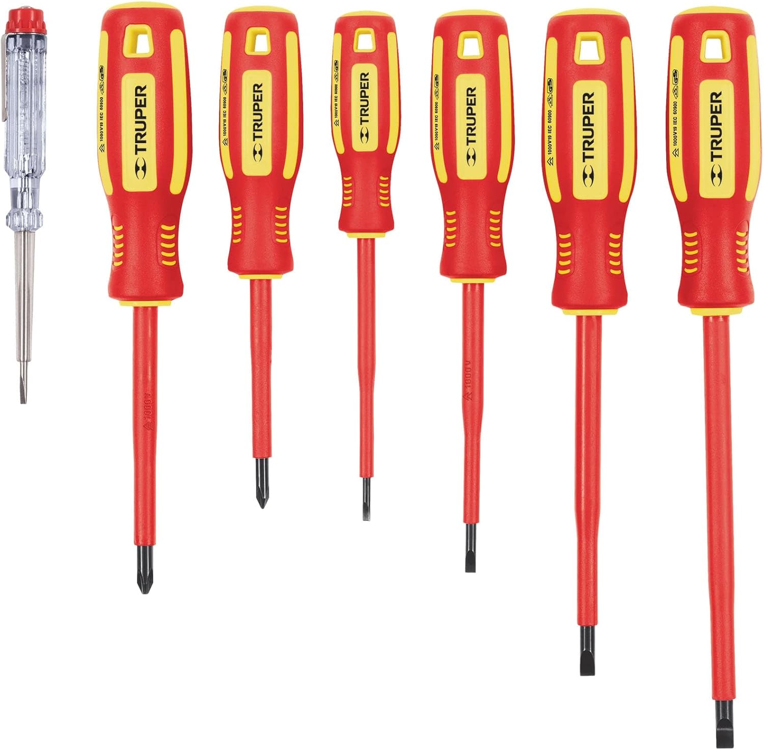 TRUPER DTJ-7D 6-Insulated Screwdriver and Circit Tester Set