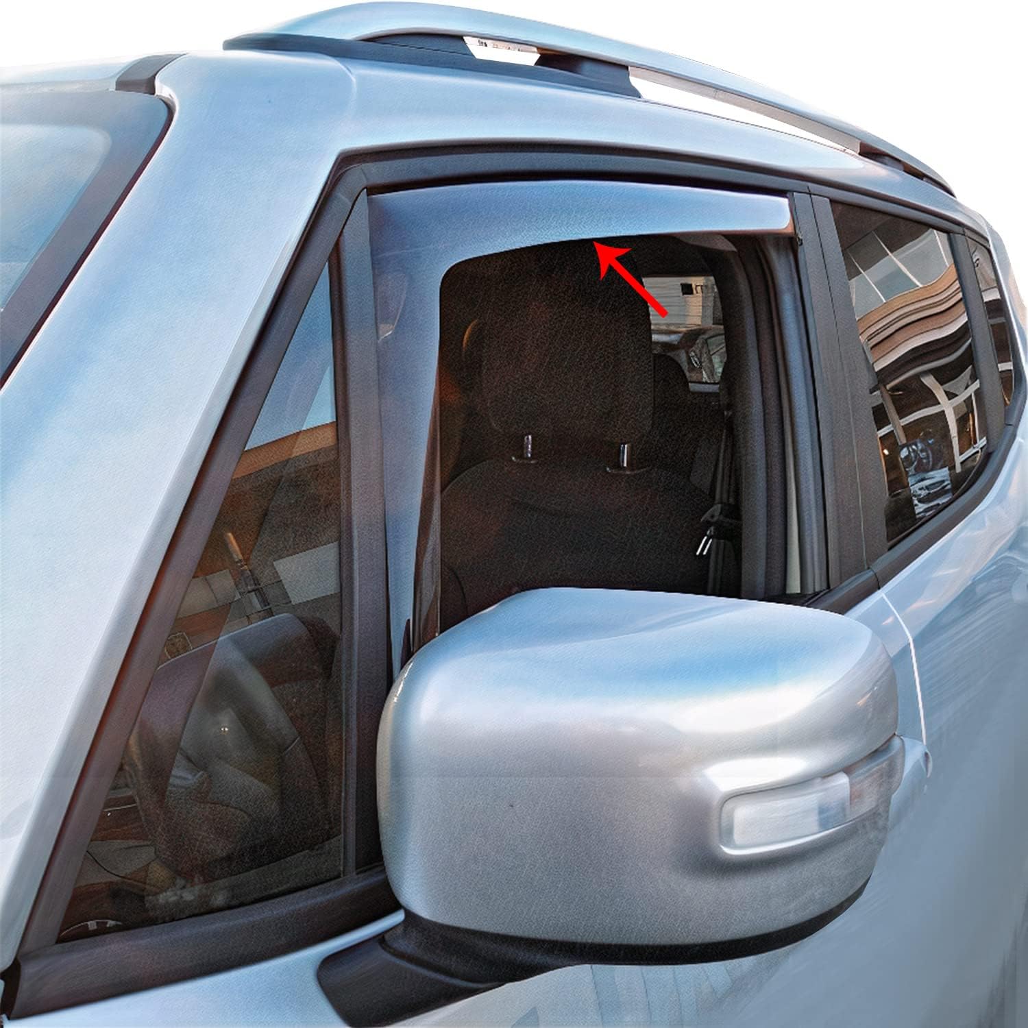 Jeep Renegade Wind Rain Deflector Front 2 Piece Kit 2014 Amazon.co.uk Automotive
