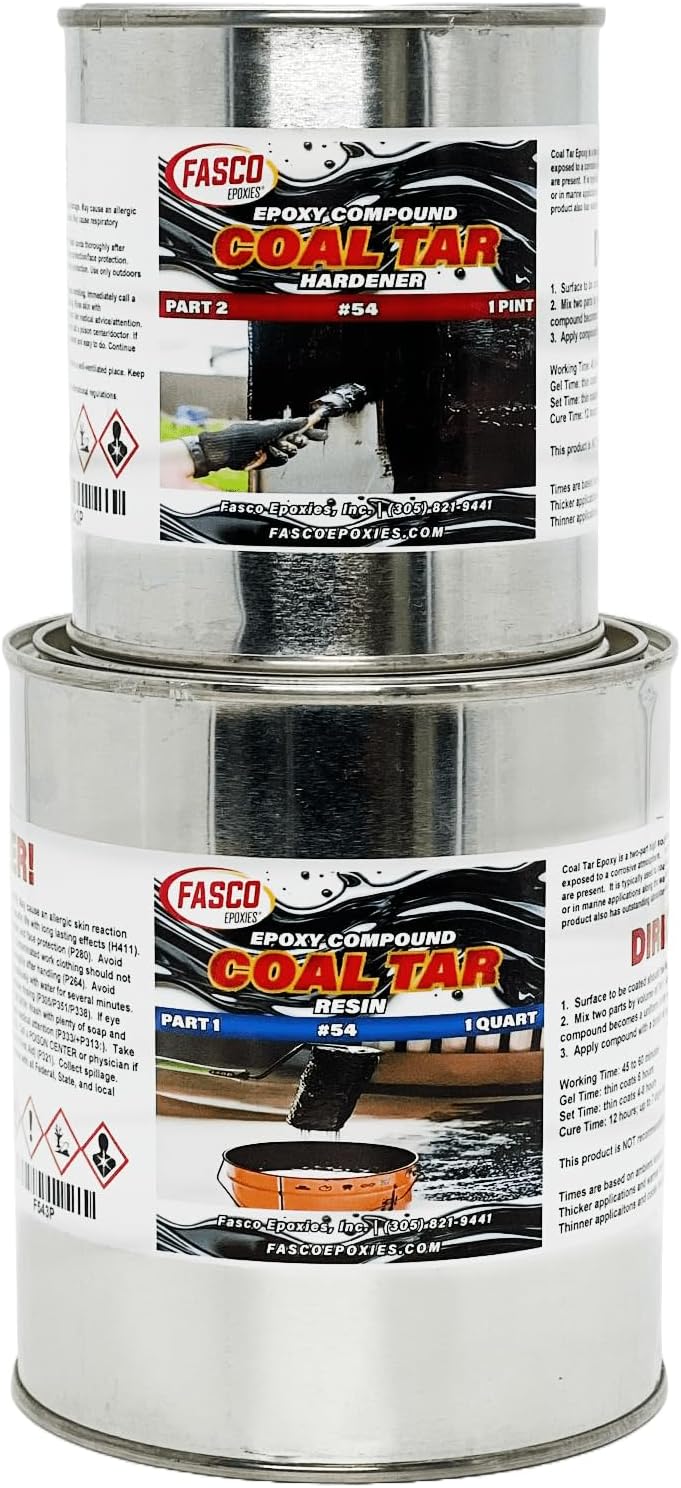 Fasco Epoxies #54 - Coal Tar Epoxy - 3 Pint Kit